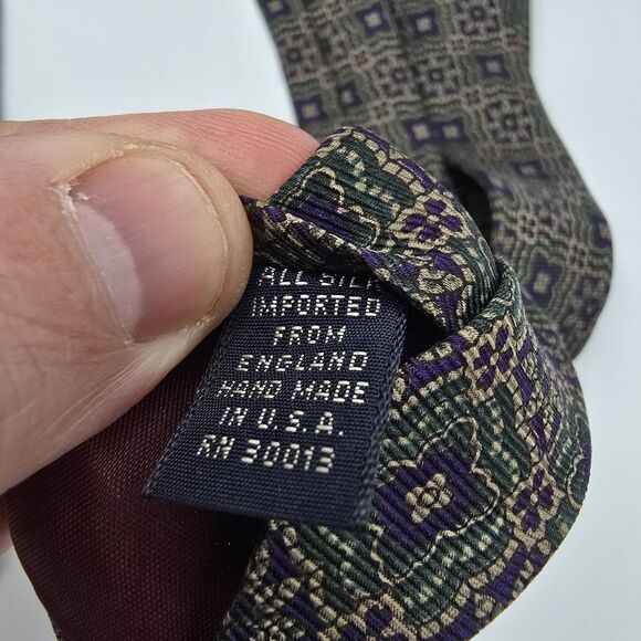 Mens Necktie Xmi Designer Tie 100% Silk Handmade Size 57 By 3.5 Inches Vintage - Picture 7 of 7